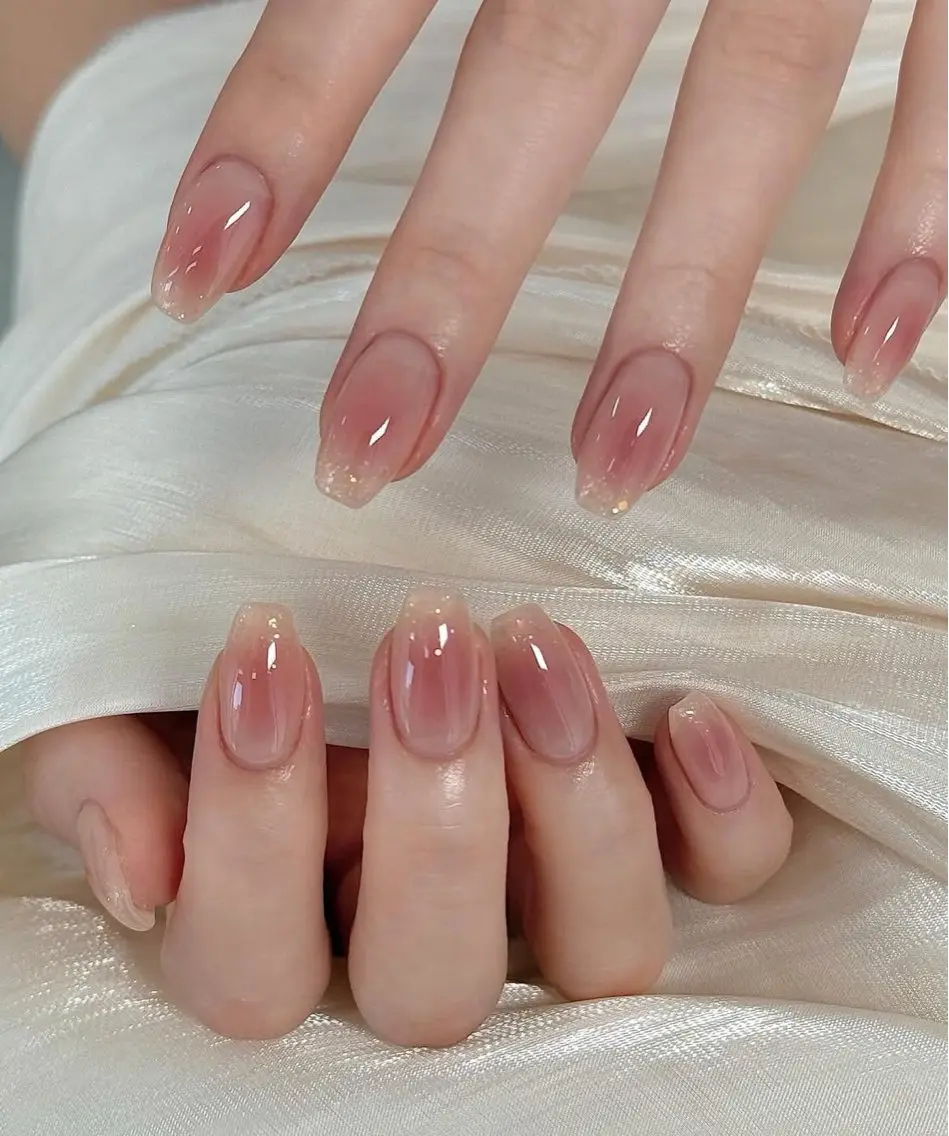✨期間限定✨【ソフトジェイルオフ込／甘皮ケア付】　自爪　人気チークネイル/グラデーションの写真