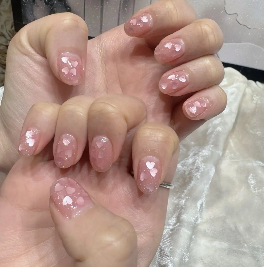 ネイル アートネイル フットネイル ジェルネイル ハート マグネットネイル babarla Nailのネイルデザイン