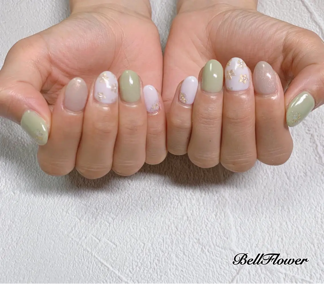 ネイル ハンドネイル Bell Flowerのネイルデザイン