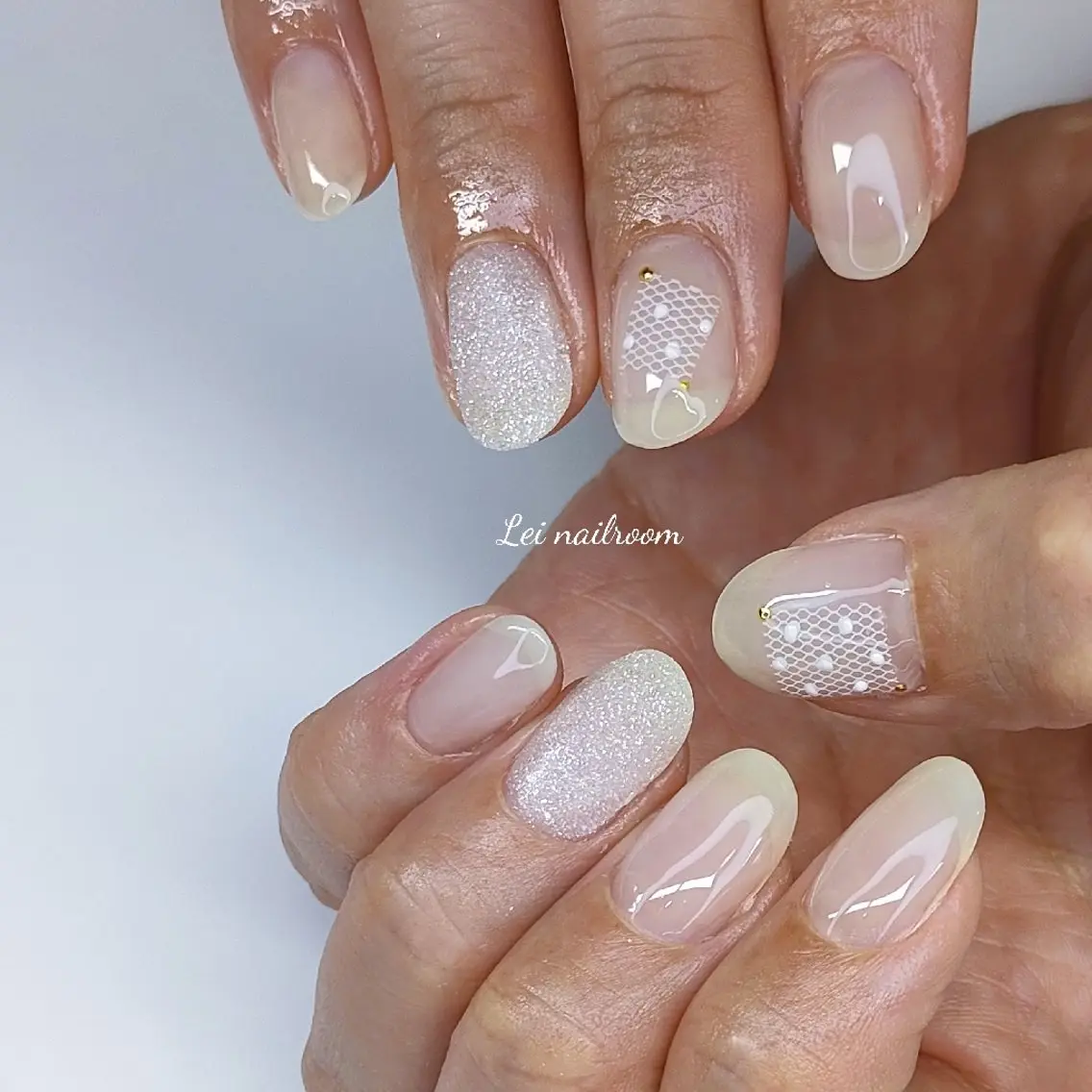 ネイル レース ホワイト lei🌼 nailroomのネイルデザイン
