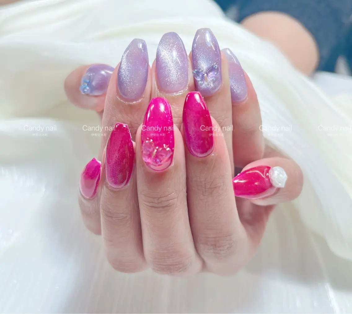 ネイル candy nail 韓国風ワンホンネイルのネイルデザイン