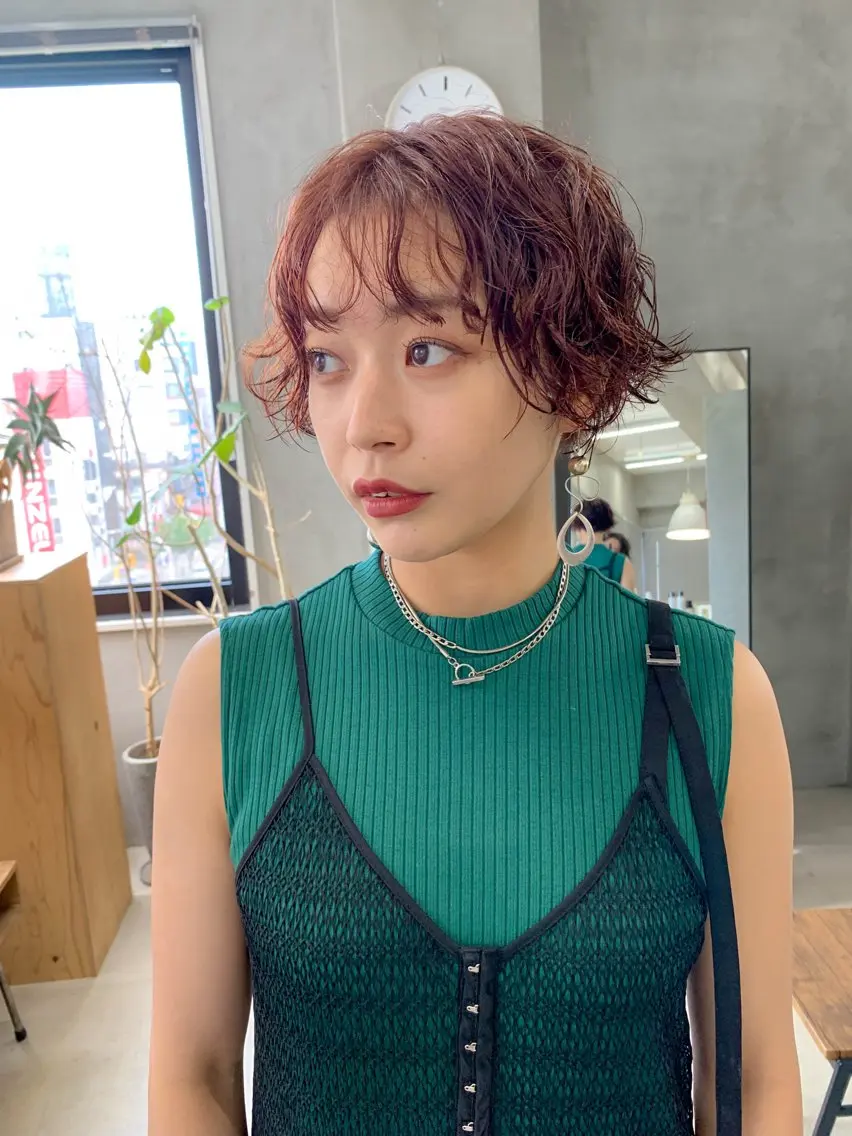 ショート カラー パーマ カット パーマ トリートメント 横井伴典 名古屋駅 メンズパーマ/カットのヘアスタイル