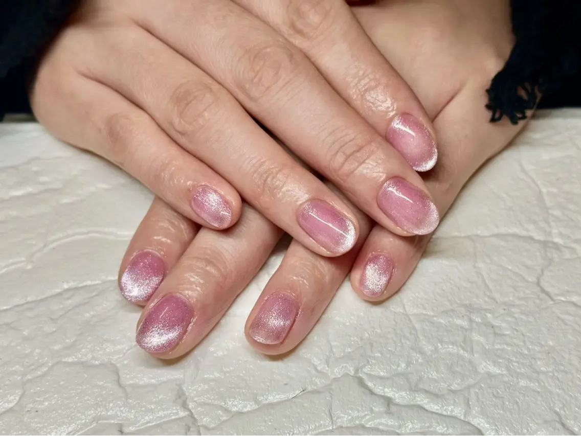 ネイル フレンチネイル ラメ(グリッター) マグネットネイル Nailfy’s ナミ💓のネイルデザイン