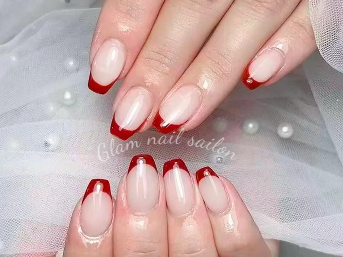 ネイル エツメ💅 長さ出し🎀デザインのネイルデザイン