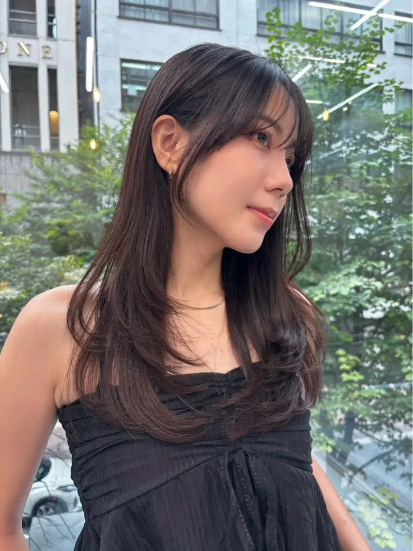 ロング カラー 髪質改善/レイヤー ハッシュカットひなたのヘアスタイル