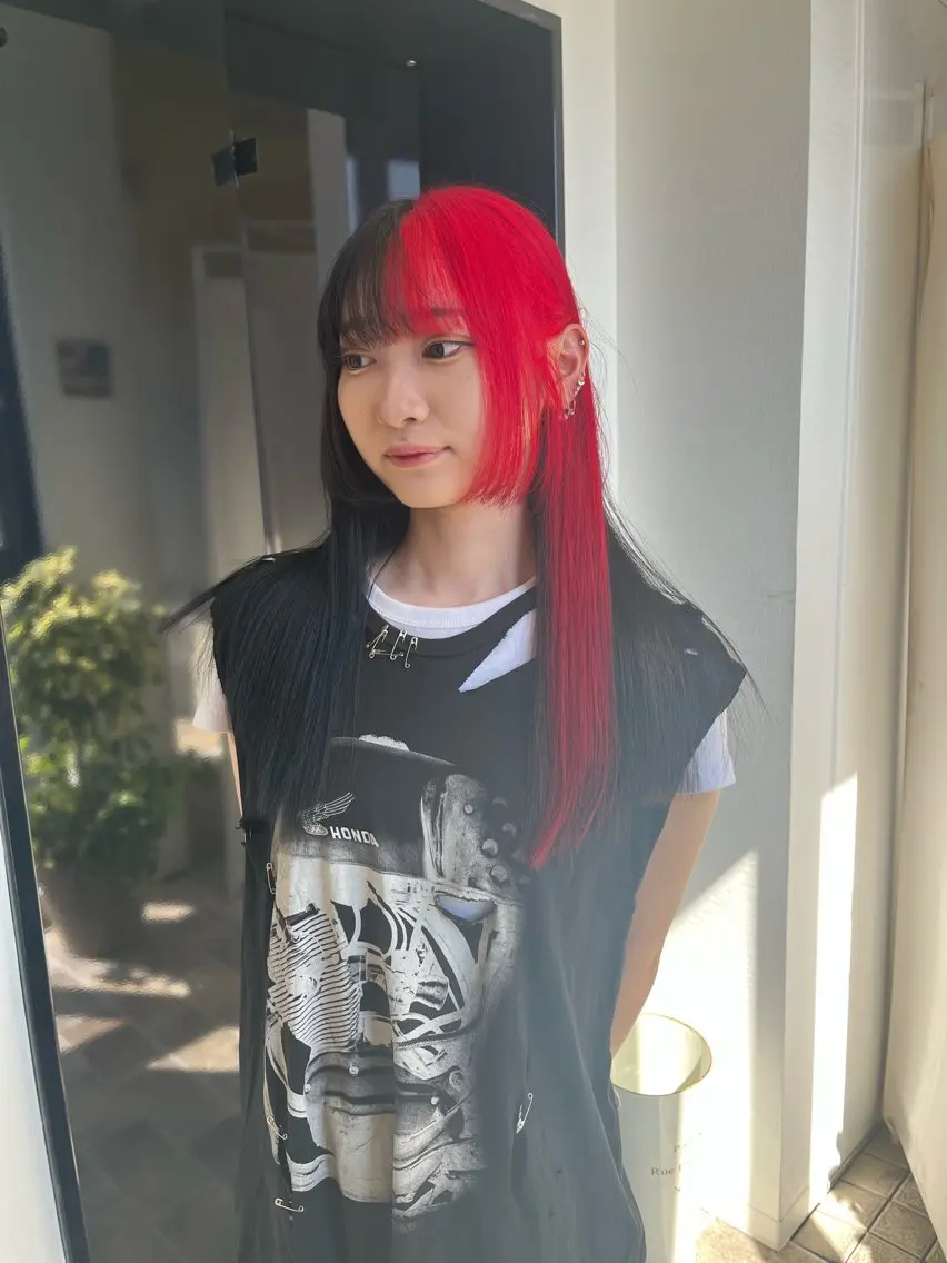 ロング カラー ヘアカラー&縮毛矯正 STAR☆RIVERのヘアスタイル