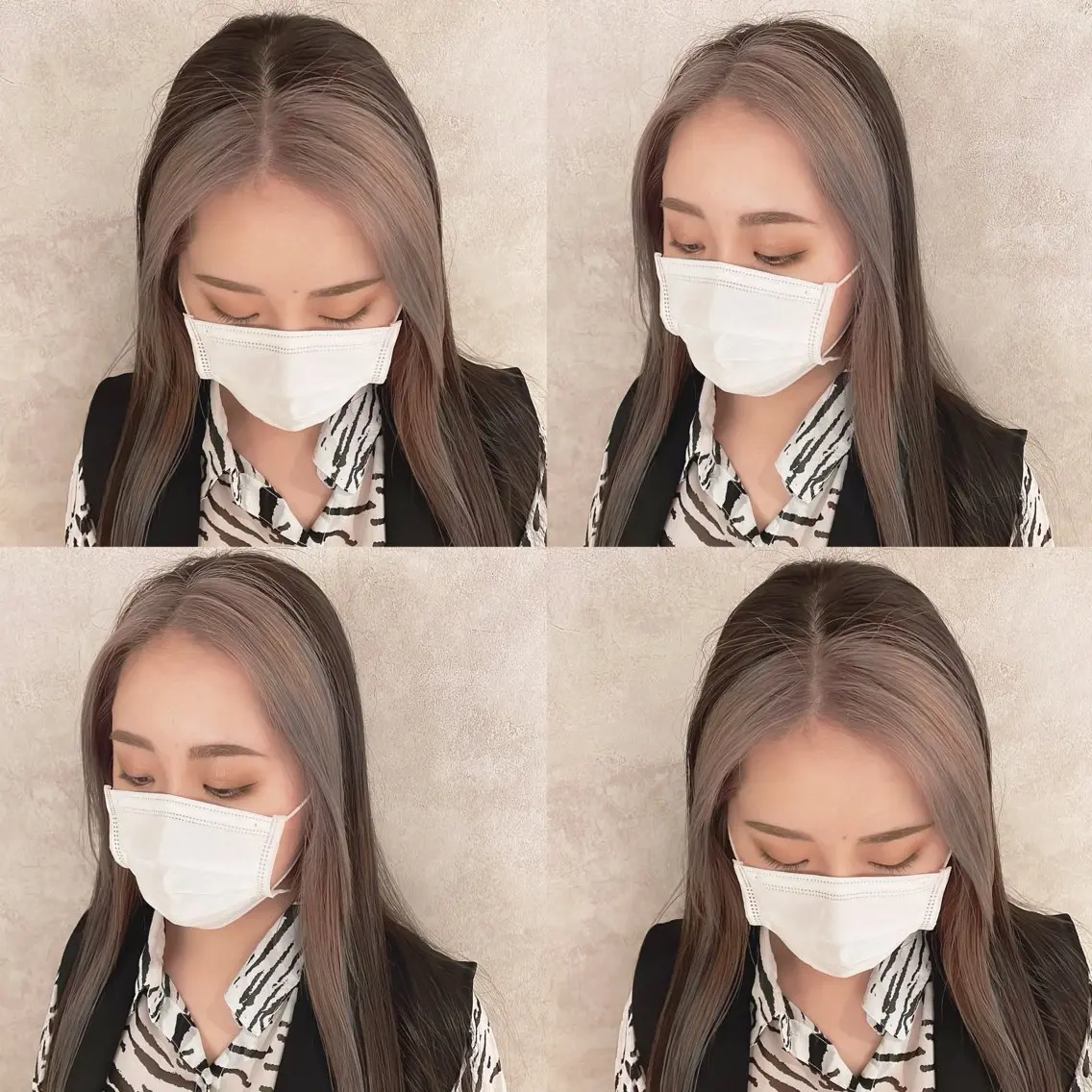 カラー ミストバング  フェイスフレーミング グレージュ ヘアカラー トリートメント 渋谷:インナーカラー ／🍒エリカ🍒のヘアスタイル