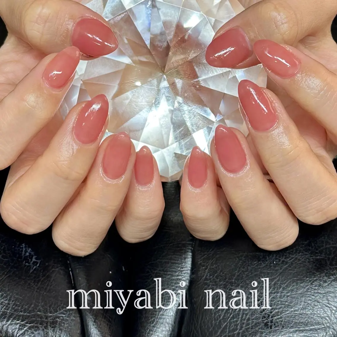ネイル 持ち込み オフィスネイル ワンカラーネイル ピンク シンプルネイル ハンドネイル miyabi nail 桂川駅近くのネイルデザイン