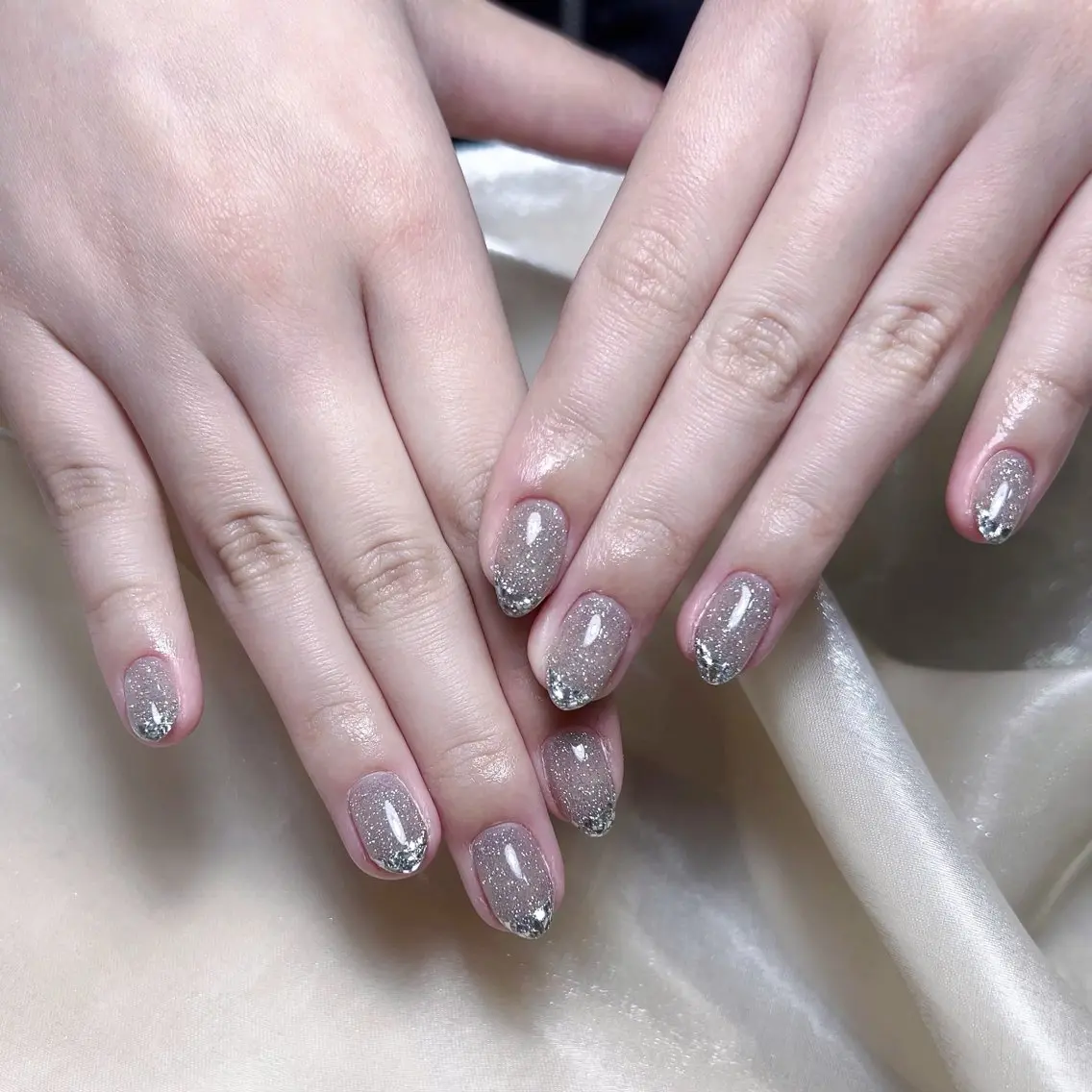 メンズ ネイル メンズ韓国風 アートネイル オーロラネイル ガーリー キラキラネイル ハンドネイル Nail salon 木にいるのネイルデザイン