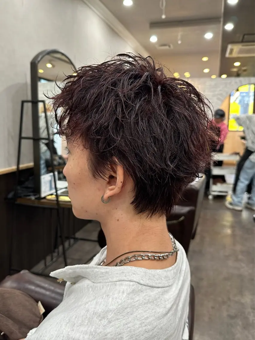 ショート カラー パーマ カット パーマ トリートメント ヘッドスパ 🌿ガクト 🌿艶髪透明感のヘアスタイル