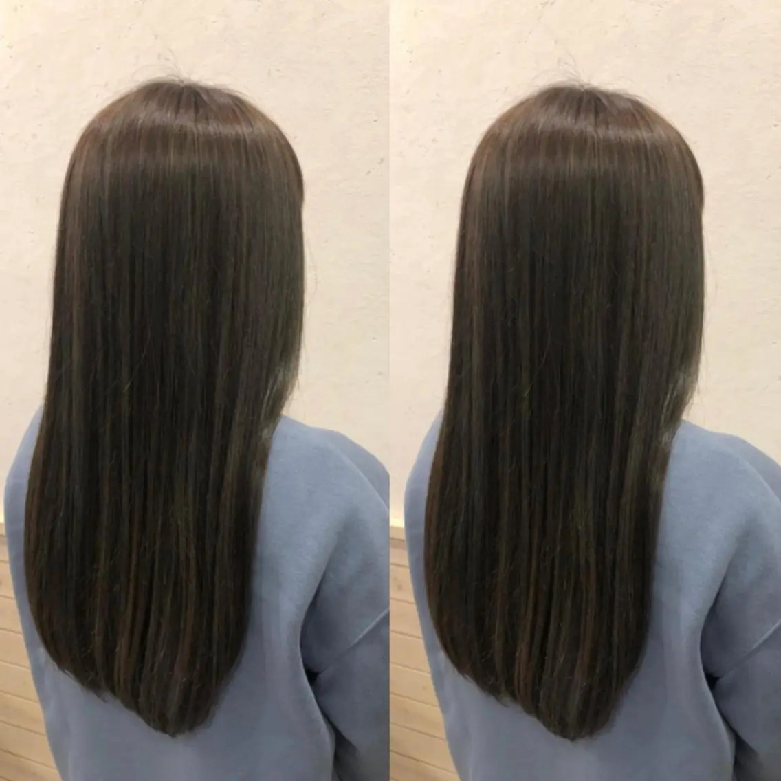 ロング カラー アッシュ ブリーチ 透明感カラー ブリーチなしカラー みうら さやかのヘアスタイル