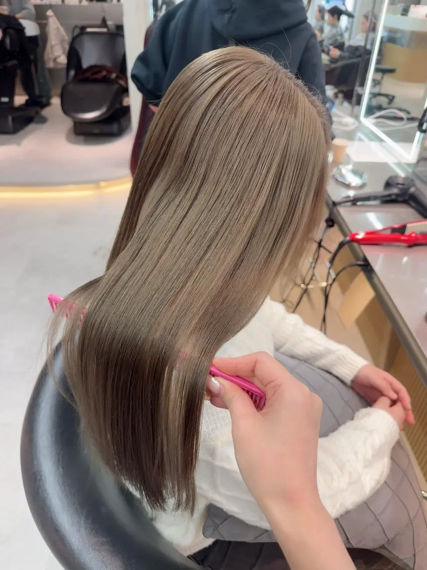 ロング カラー ヘアカラー トリートメント ARIA💎縮毛矯正 ブリーチ💎複雑履歴のヘアスタイル