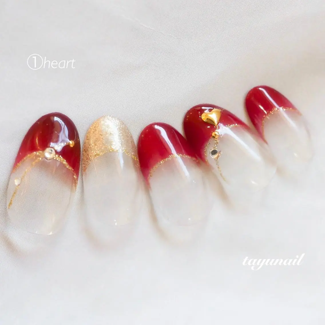 ネイル アートネイル ブルー フレンチネイル ジェルネイル ゴールド ネイルサロン 【たゆnail】のネイルデザイン