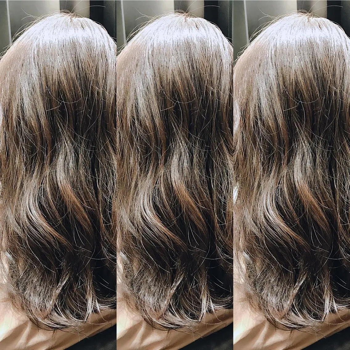 セミロング カラー アッシュ イルミナカラー 上條 航平のヘアスタイル