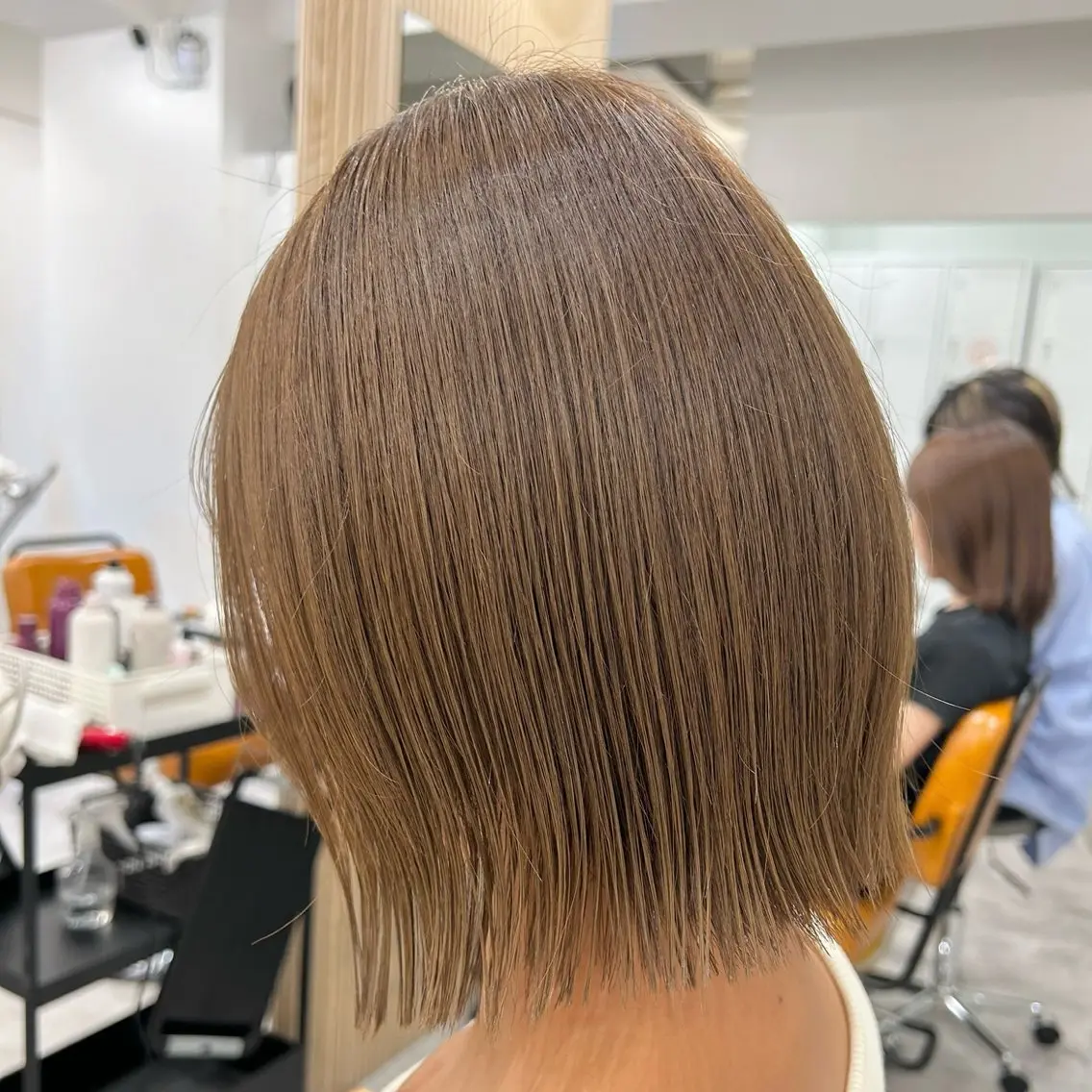 ショート カラー 切りっぱなしボブ ベージュカラー オリーブベージュ ボブ 顔まわりカット/ボブ /♡とーこ♡のヘアスタイル