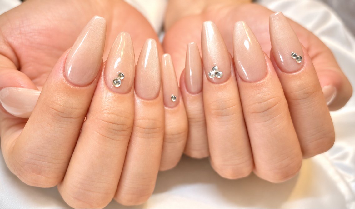 ネイル マグネットネイル ピンク ピンクベージュ ハンドネイル Rafinesse Nail salonのネイルデザイン