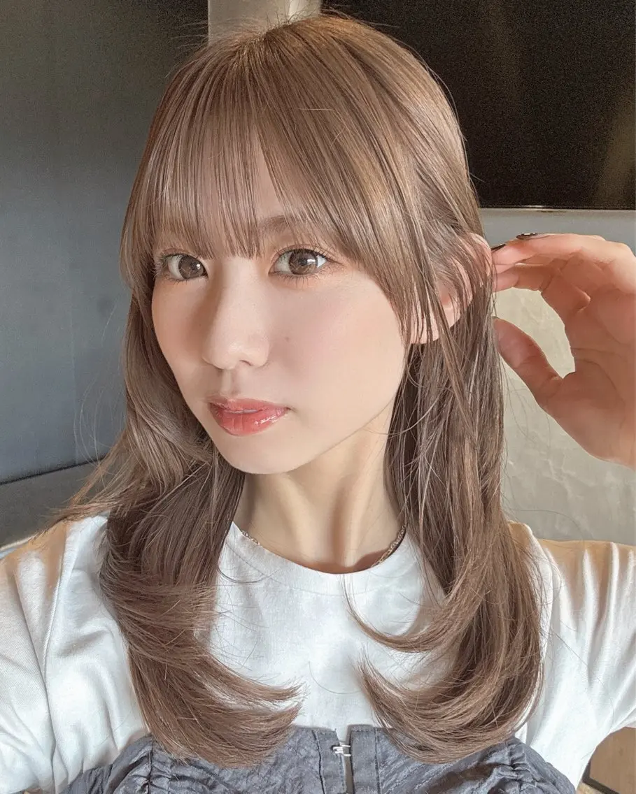 ミディアム カラー ベージュカラー ヘーゼル ヘアカラー トリートメント レイヤー🩰髪質改善 /透明感/kanaのヘアスタイル