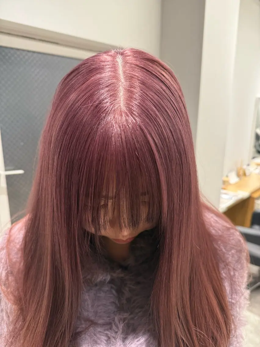ロング カラー ブリーチ ラベンダーカラー ラベンダーピンク ピンクカラー ヘアカラー トリートメント 巻ける髪質改善🫧ハ イライト/永田汰伊智のヘアスタイル