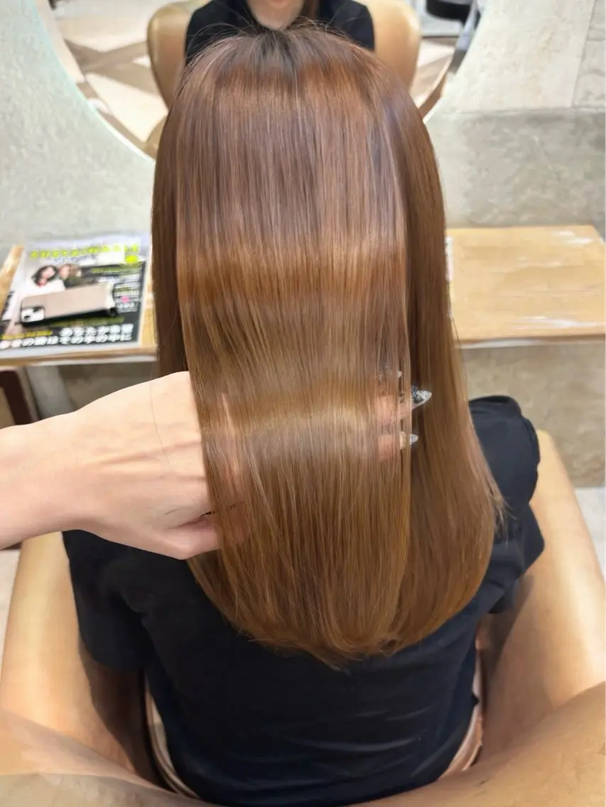 ロング カット ヘアカラー トリートメント sakura/韓国 ヘア/ワンホンのヘアスタイル