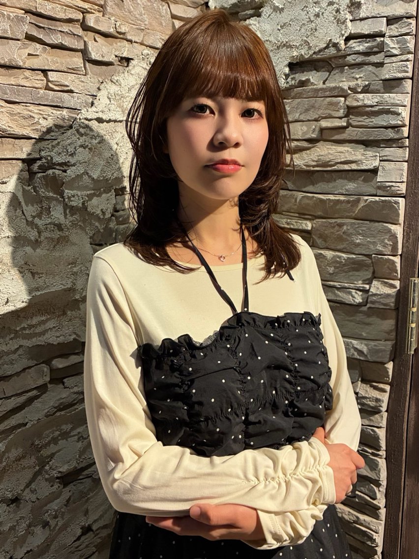 セミロング カット ヘアカラー トリートメント レイヤー特化/メンズ 特化/大野真央のヘアスタイル