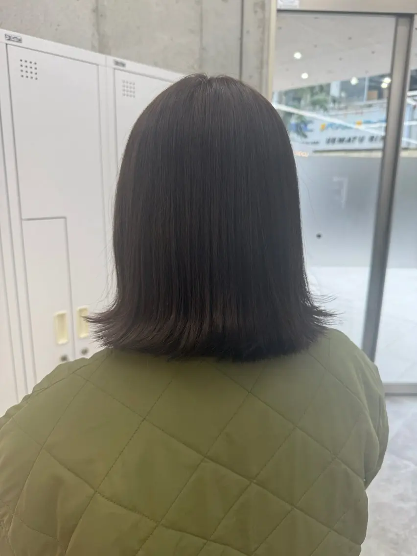 ミディアム カラー ブリーチ ブラウンカラー 透明感カラー ブリーチなしカラー ピンクカラー 秋山 七海のヘアスタイル