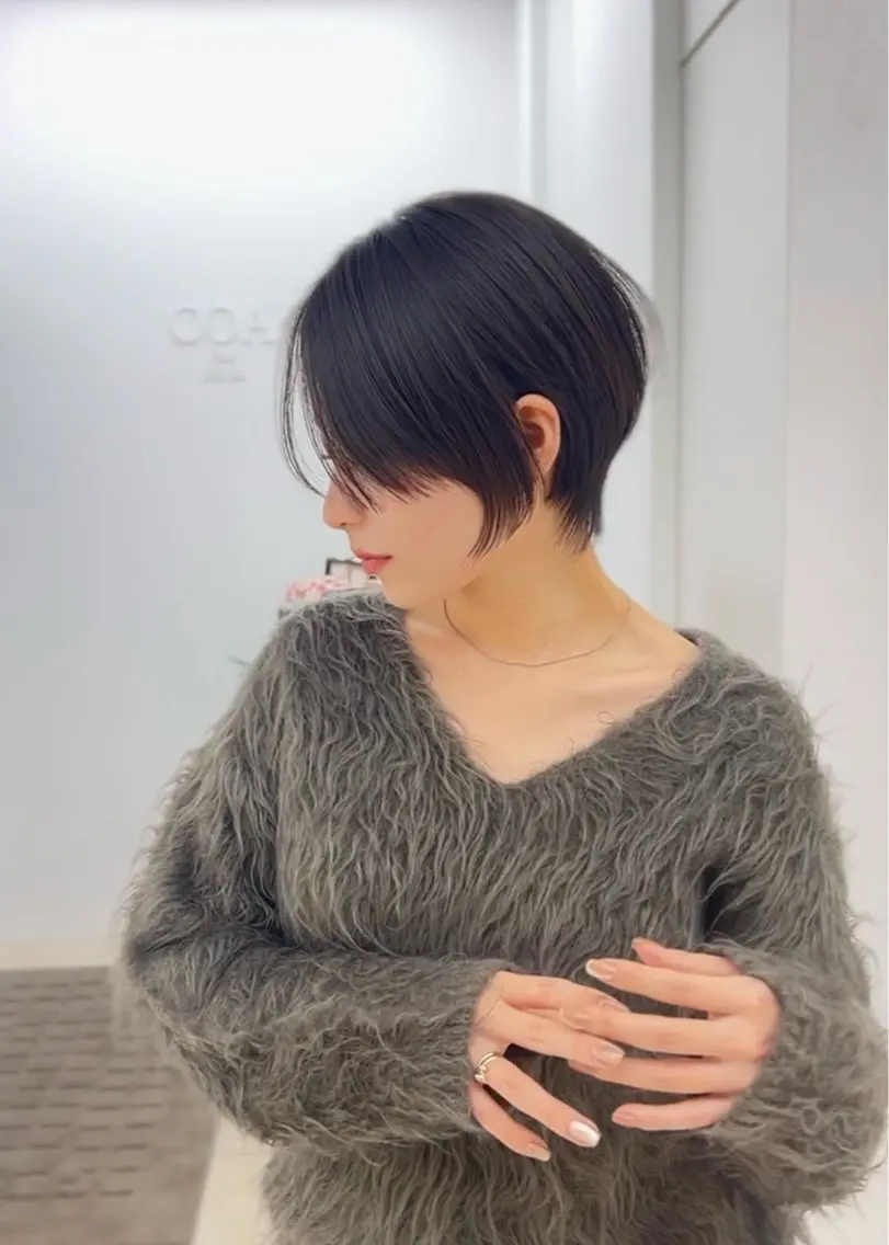 ショート 似合わせカット ショートヘア 🫧ロングレイヤー 韓国透明感カラー🫧のヘアスタイル