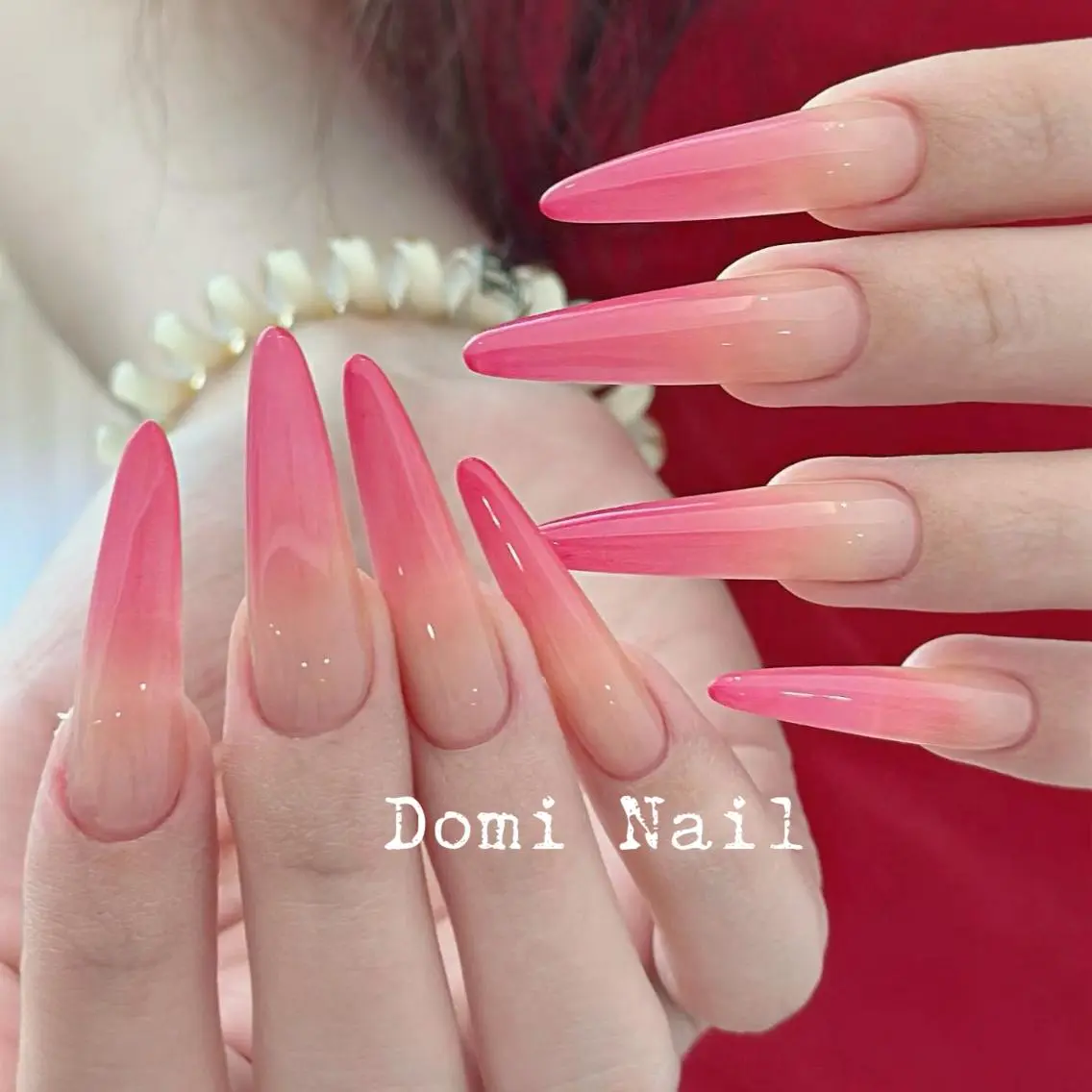 ネイル グラデーション ロングネイル ネイルチップ ハンドネイル 渋谷 Domi Nailのネイルデザイン