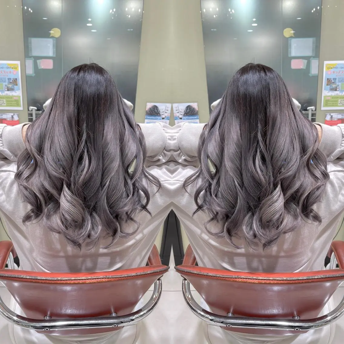 セミロング ヘアカラー トリートメント Y Uのヘアスタイル