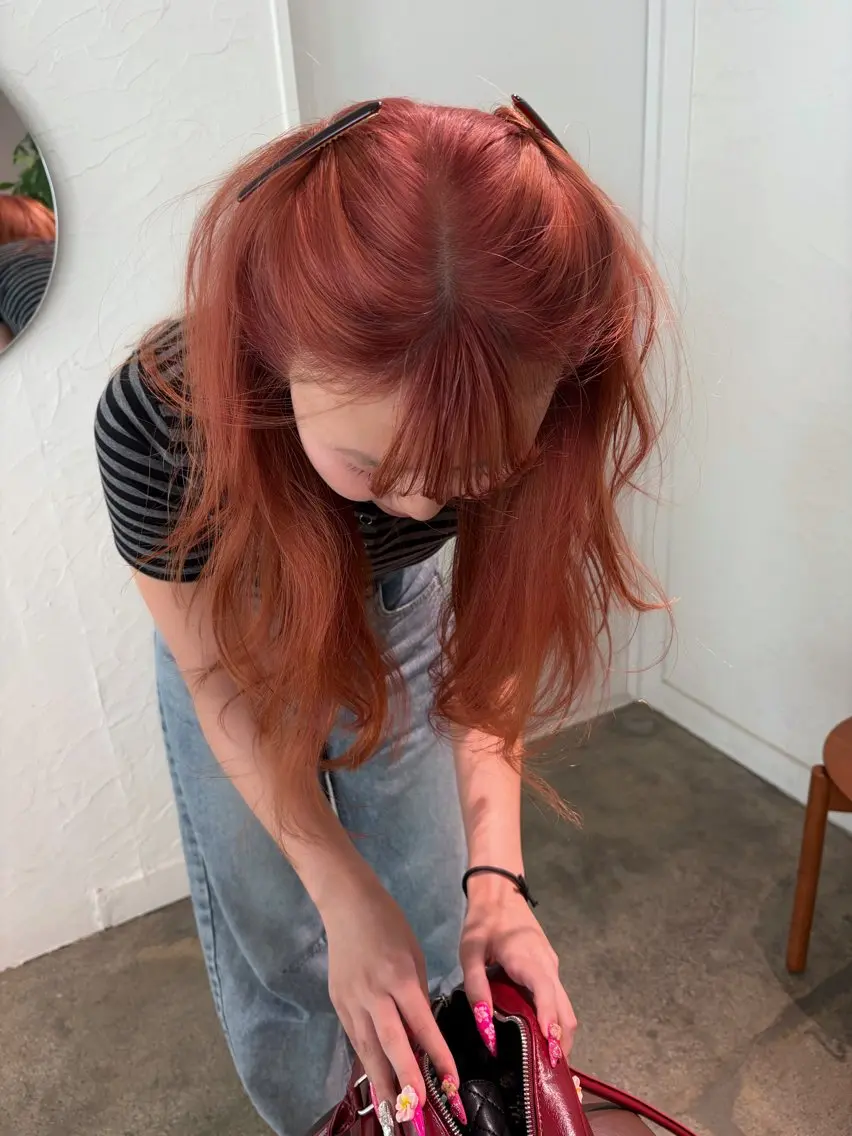 ミディアム ヘアカラー 熊谷 由貴のヘアスタイル