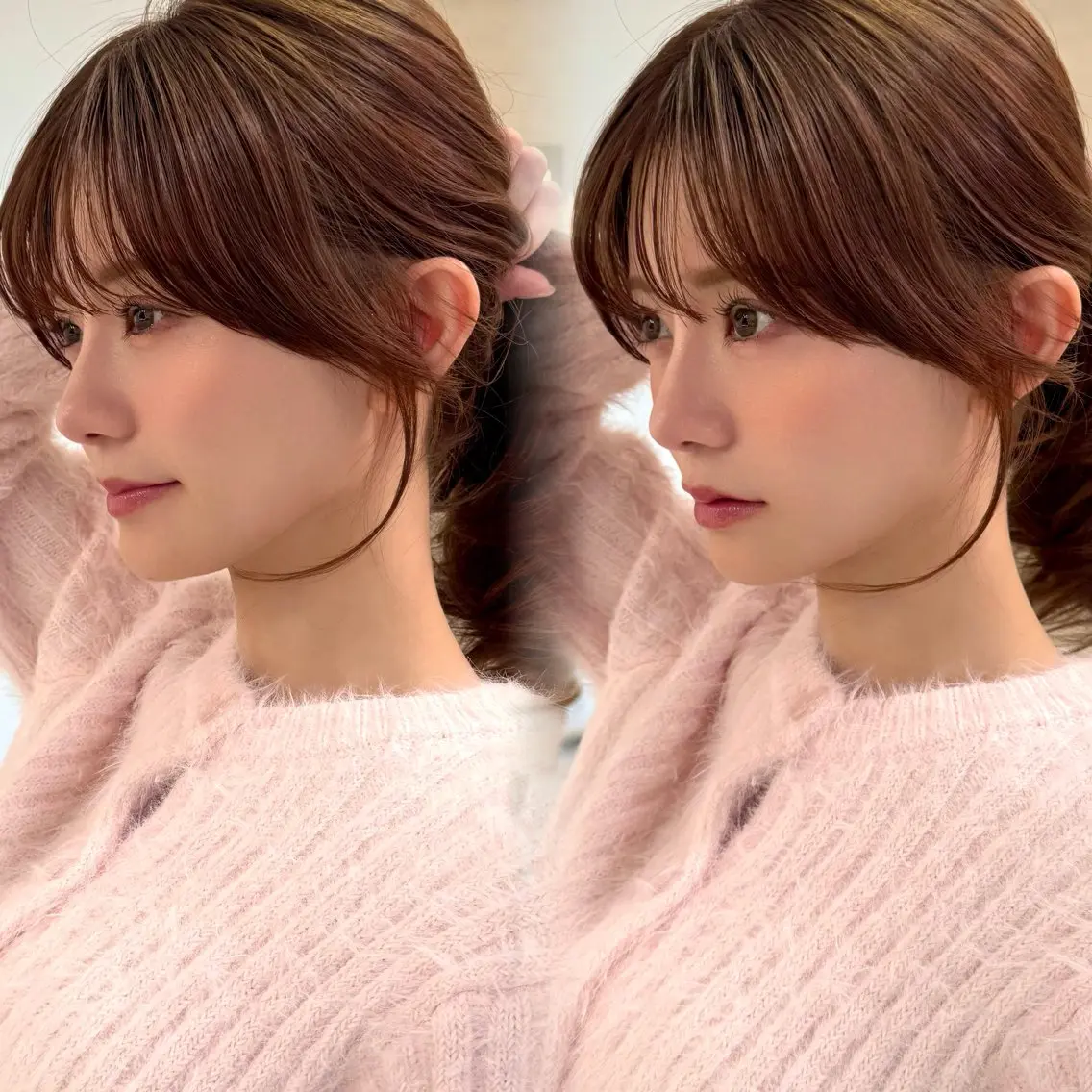 セミロング カラー カット 韓国ヘア🇰🇷透明 感カラー/yui💞のヘアスタイル