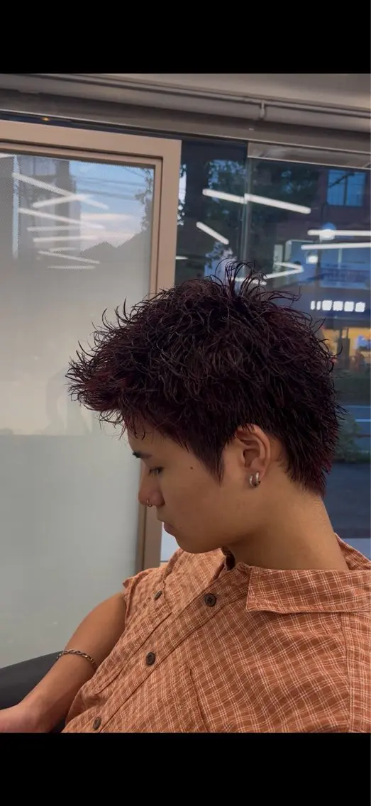 カラー パーマ メンズ メンズパーマ レッドカラー カット ヘアカラー 🌹艶カラー🌹/ 👼パーマの髪様👼のヘアスタイル