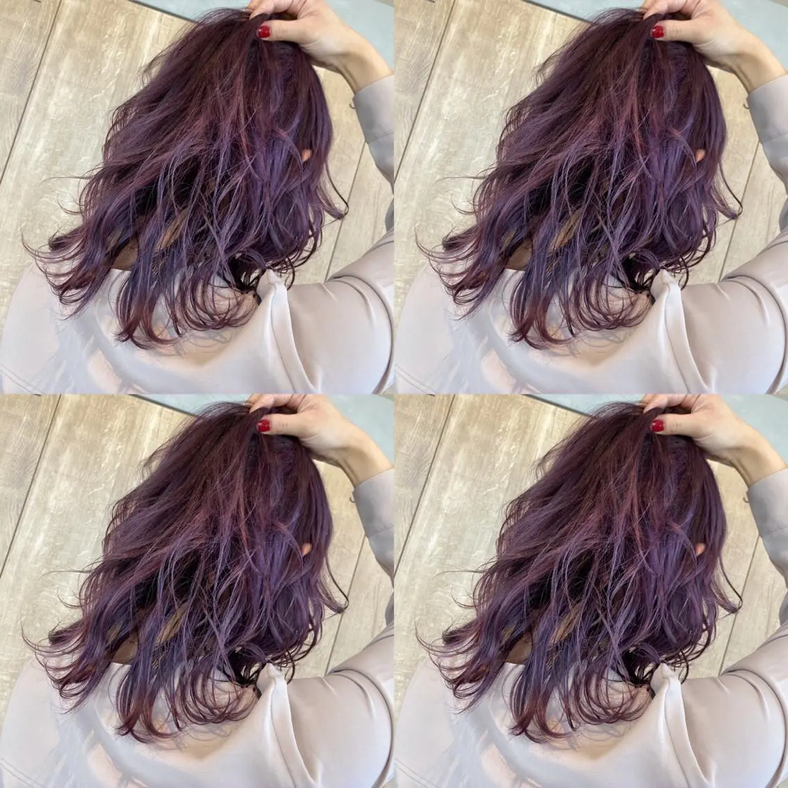 セミロング カラー ブリーチ ハイライトカラー ハイライト 飯田 祥哉のヘアスタイル