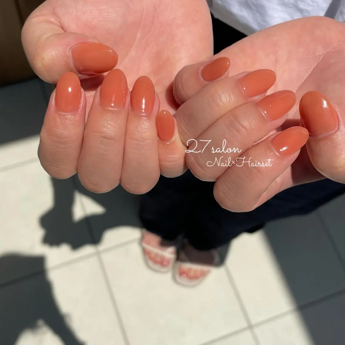 ネイル オレンジ 27salon yuinaのネイルデザイン