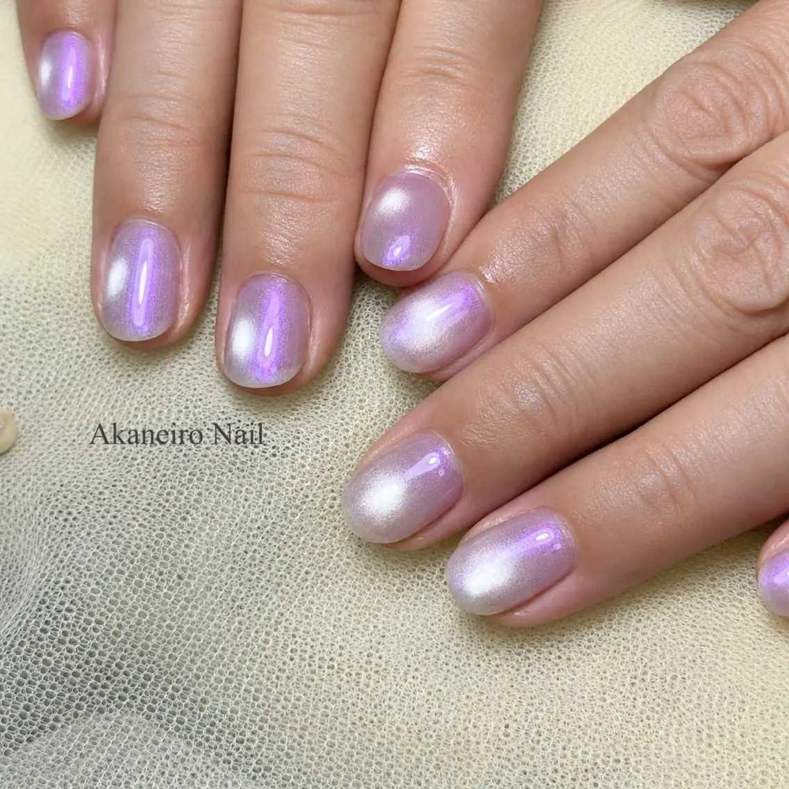 ネイル キラキラネイル マグネットネイル パープル Akaneiro Nailのネイルデザイン