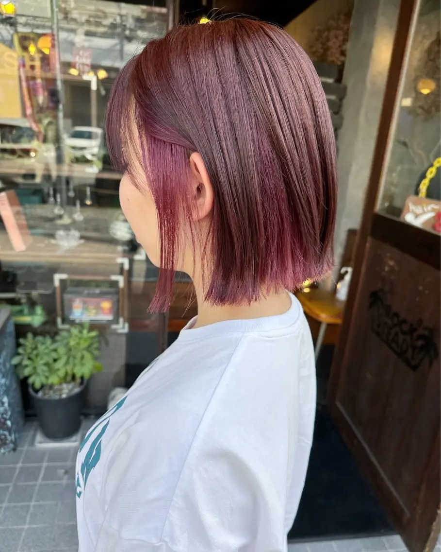 ミディアム カラー ヘアカラー 玉木 育実のヘアスタイル