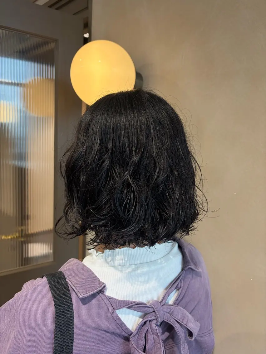 ミディアム パーマ カット パーマ トリートメント 黒坂 唯奈 /パーマ・ボブ特化のヘアスタイル