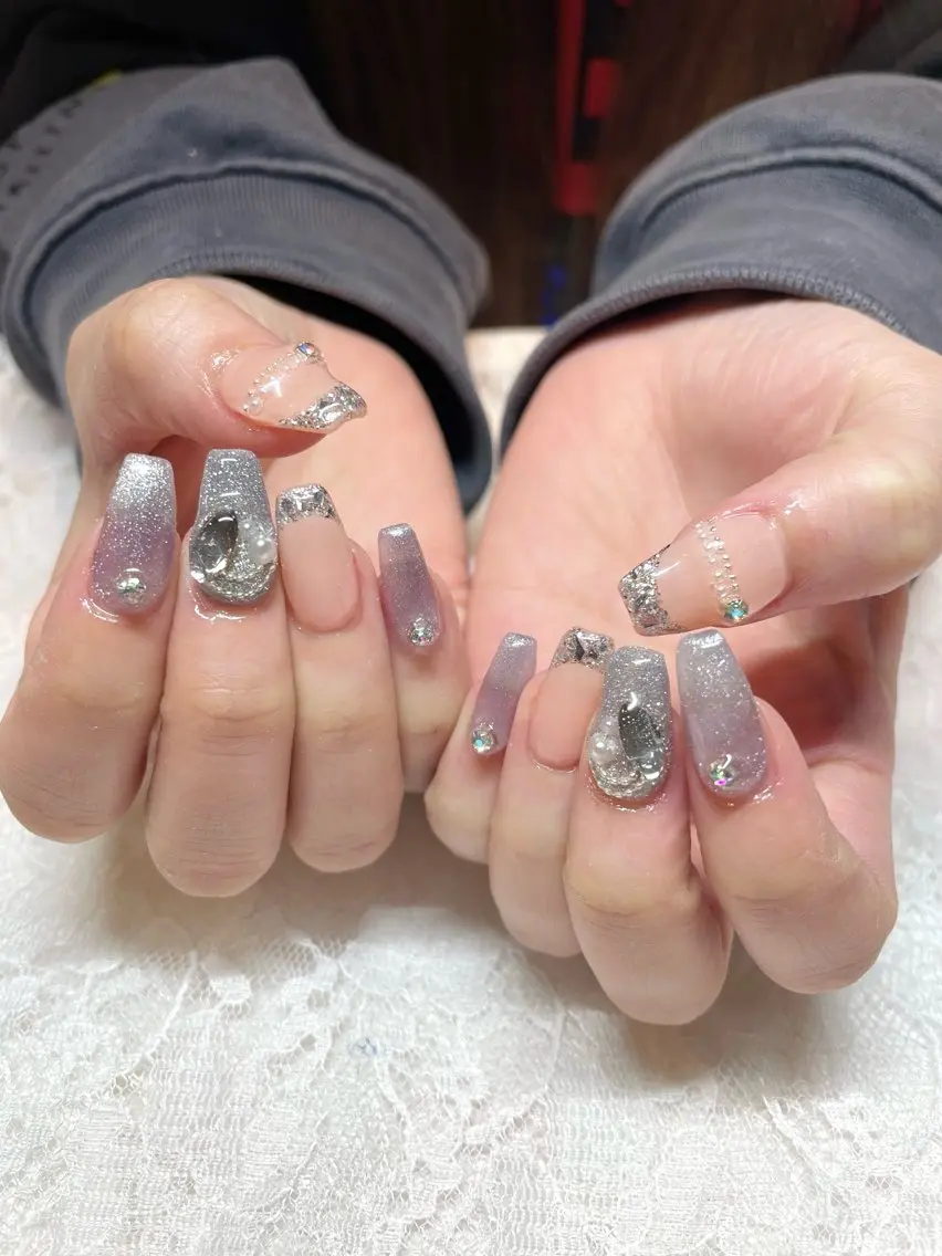 ネイル ジェルネイル マグネットネイル ハンドネイル Nail ヌシん家 AKANEのネイルデザイン