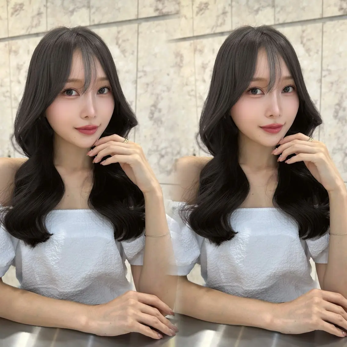 ロング カラー 髪質改善 韓国風ヘア レイヤーカット カット ヘアカラー トリートメント ヘッドスパ 髪質改善/韓国ヘア レイヤー/新宿/ロミのヘアスタイル