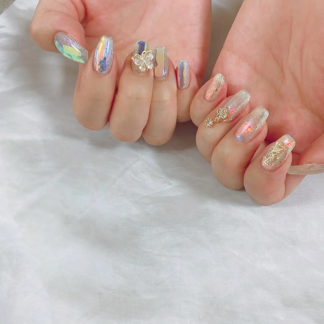 ネイル オーロラネイル 氷ネイル・うるうるネイル SOL NAILのネイルデザイン