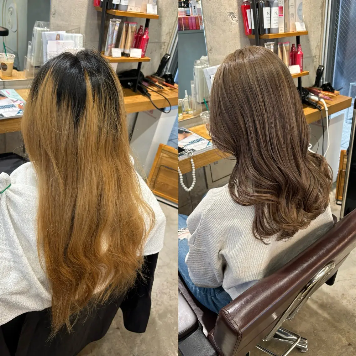 ロング カラー ヘアアレンジ 七原 海夕のヘアスタイル