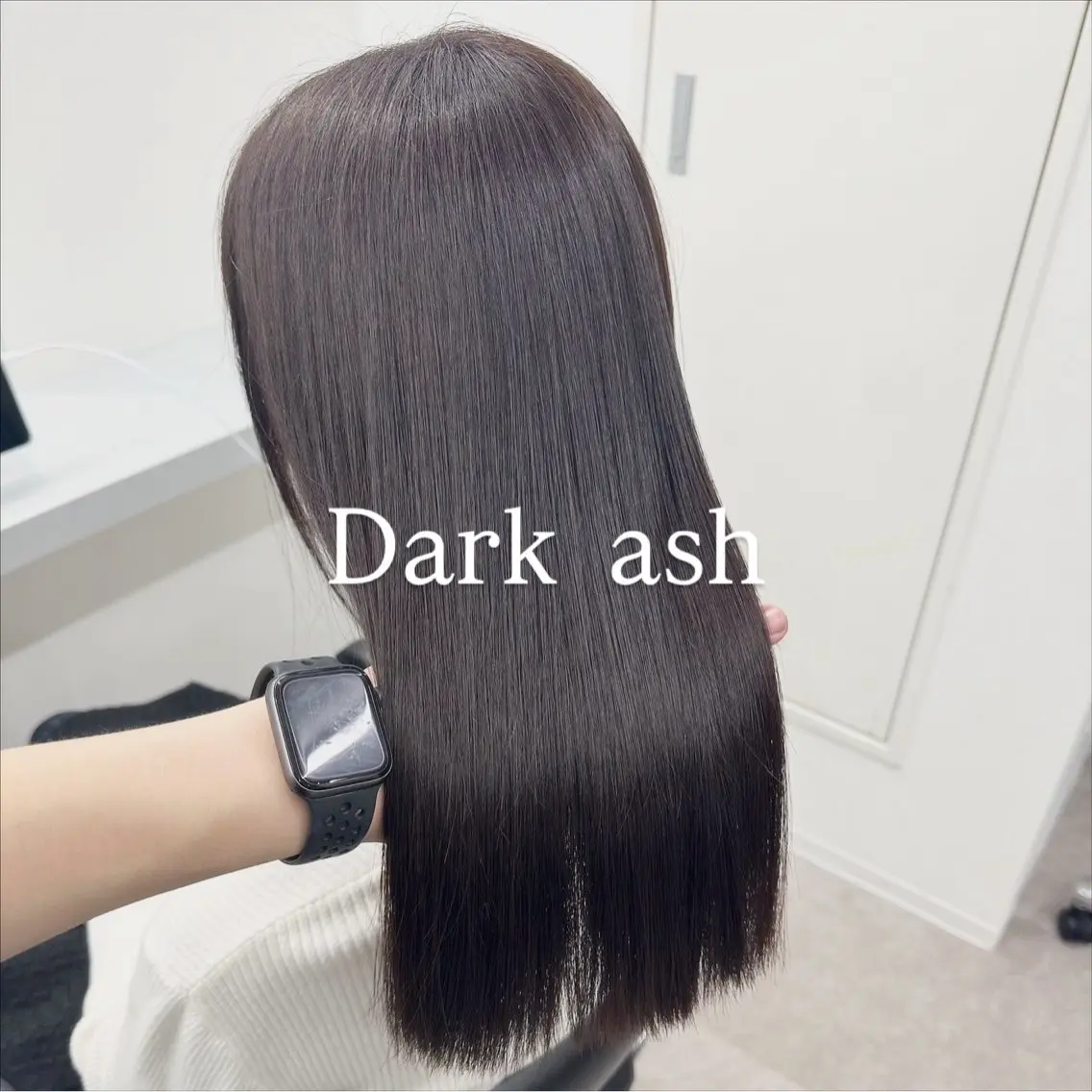 セミロング カラー アッシュ 透明感カラー ダークアッシュ 佐藤功真/ ブリーチなしカラーのヘアスタイル