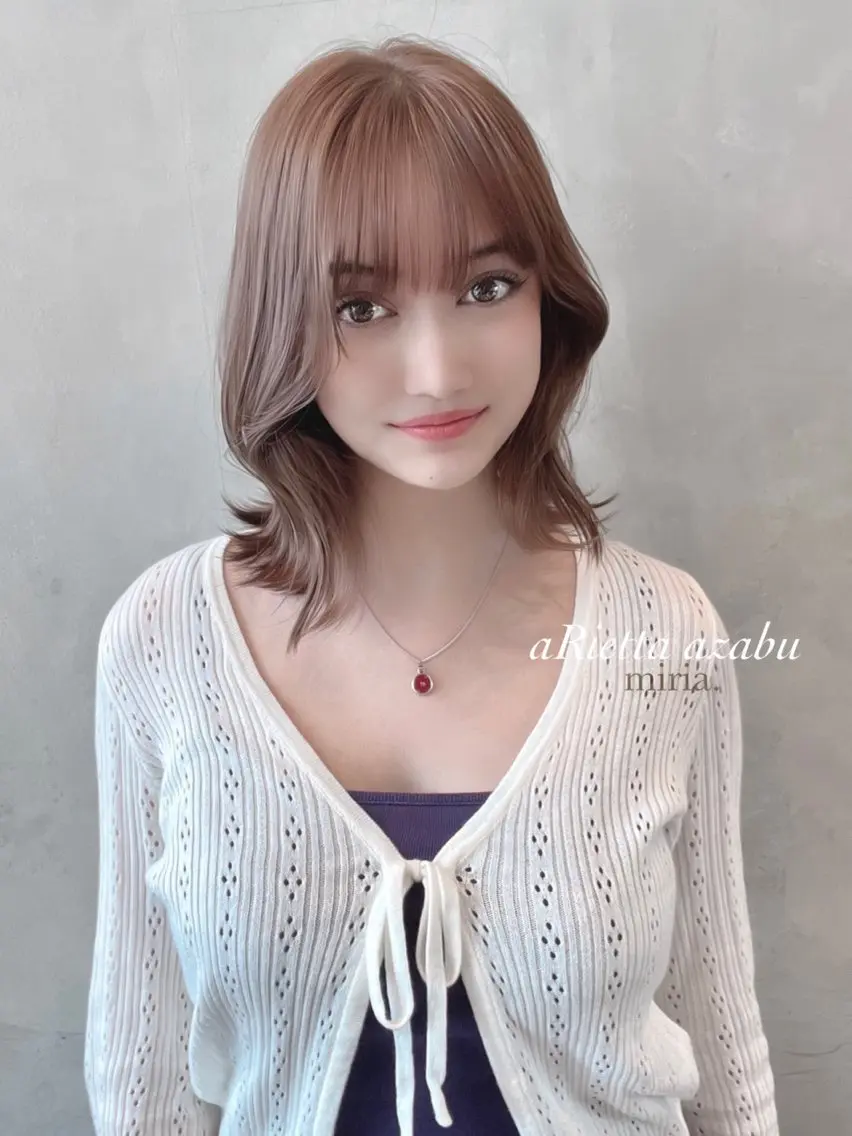 ミディアム カラー 韓国風ヘア ヘアカラー トリートメント 韓・中華美女ヘア 🇰🇷×🇨🇳のヘアスタイル