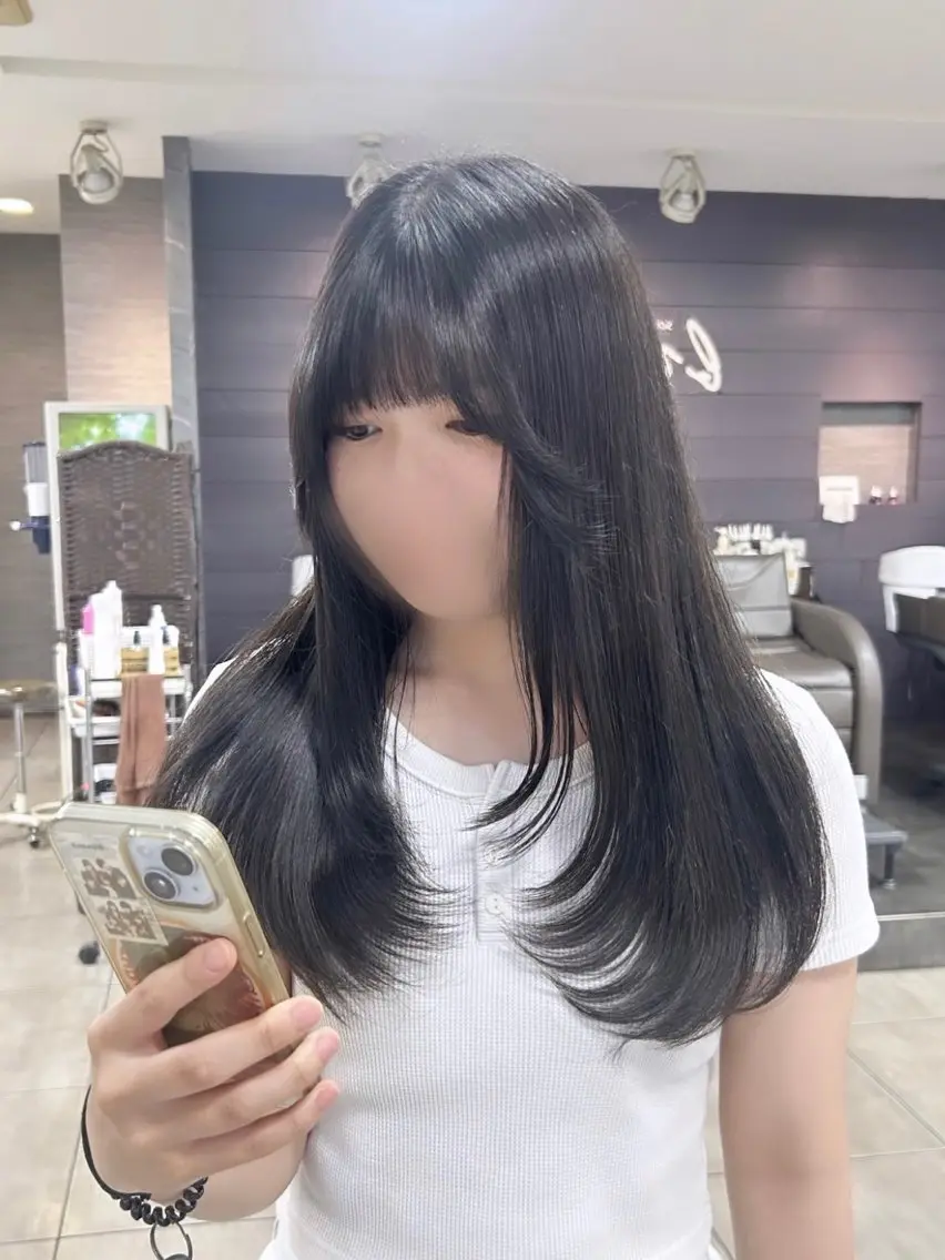 ロング レイヤーカット ロング カット ヘアカラー レイヤー/艶髪カラー 森本くるみのヘアスタイル