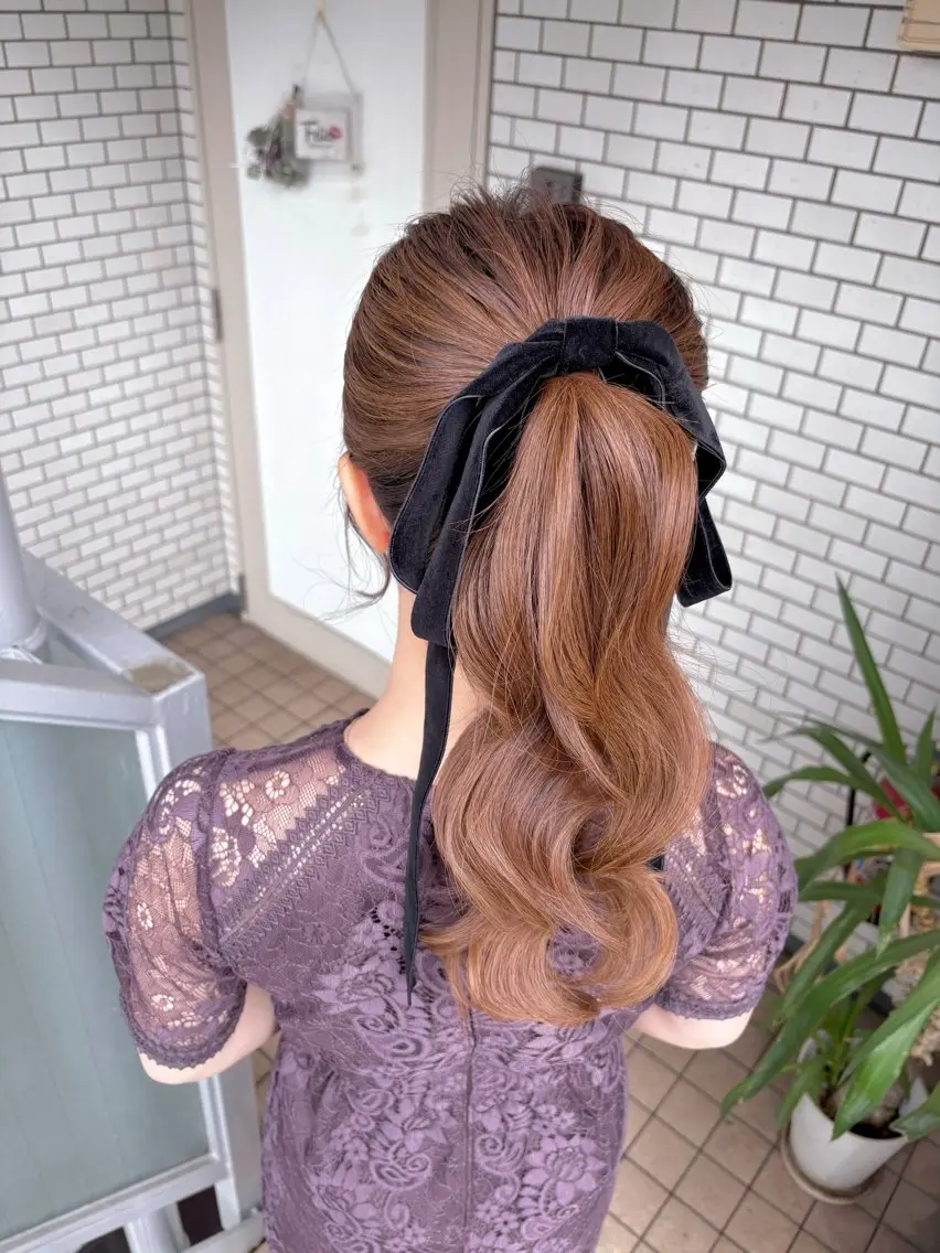 ロング ヘアアレンジ ヘアセット 参列♡デートゆるふわ ヘアメイク🎀みゆうのヘアスタイル