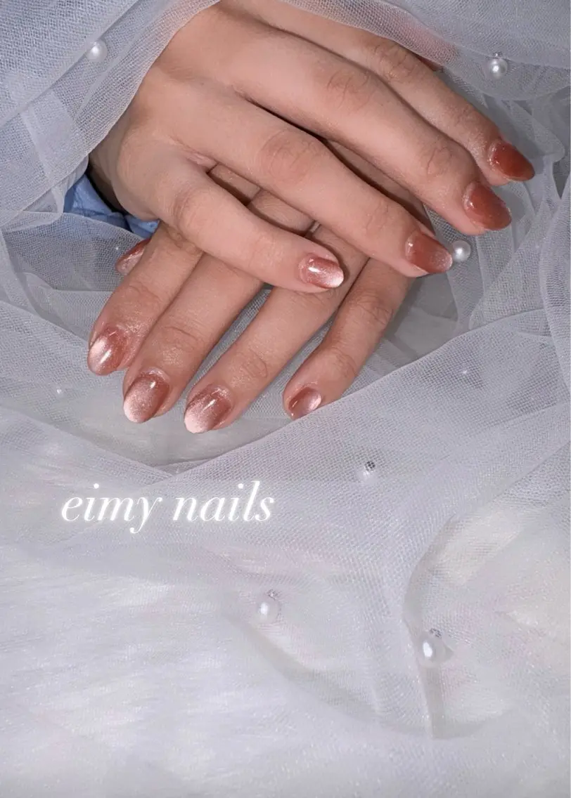 ネイル マグネットネイル マグネットワンカラー オフィスネイル ワンカラーネイル 春ネイル ハンドネイル eimy nails♡のネイルデザイン