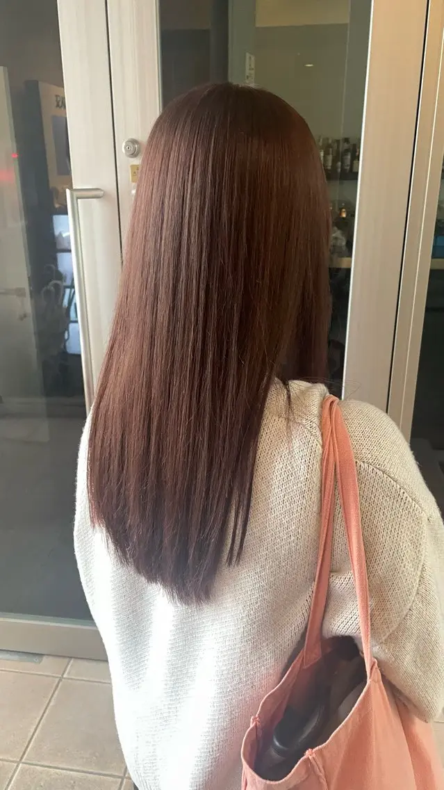 ロング カラー ブラウンカラー ピンクカラー ヘアカラー トリートメント ブリーチ/髪質改善/ ハイトーン/暖色のヘアスタイル