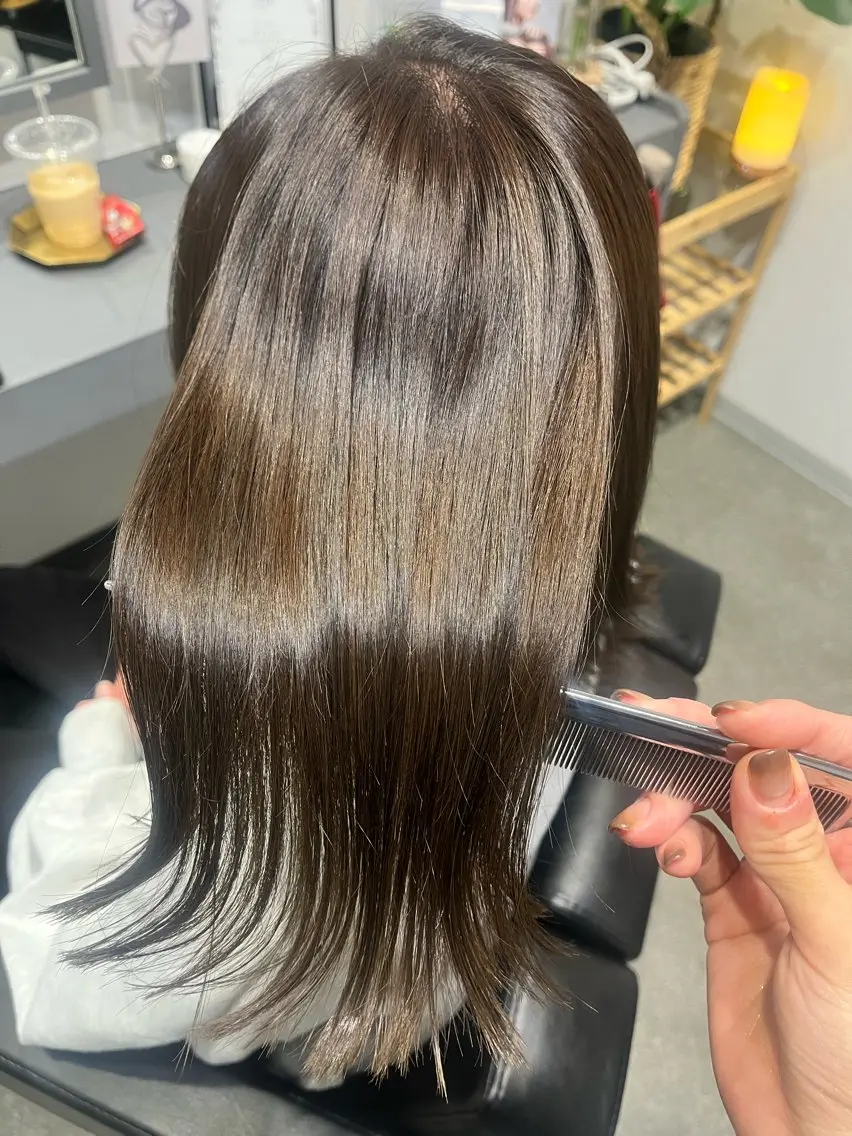 ミディアム カット ヘアカラー 堀越 エリのヘアスタイル