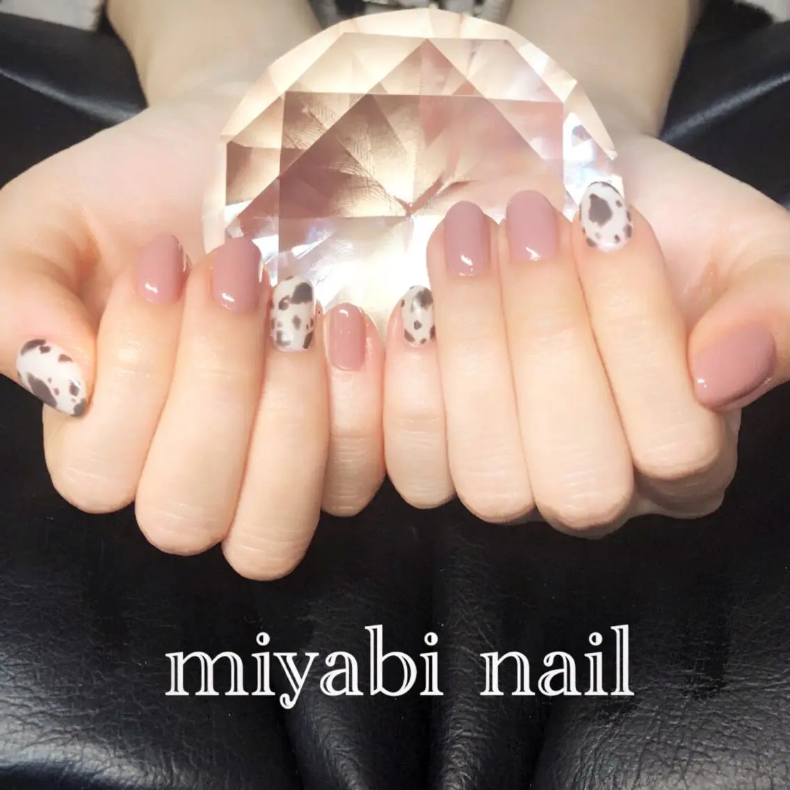 ネイル アートネイル 持ち込み ピンク ショートネイル ハンドネイル miyabi nail 桂川駅近くのネイルデザイン