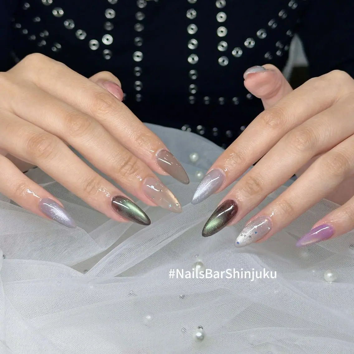 ネイル 長さ出し フレンチネイル ジェルネイル 韓国ネイル ロングネイル NAILS BAR SHINJUKUのネイルデザイン
