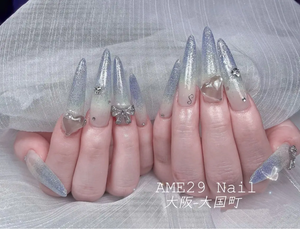 ロング カラー ハンドネイル AME29 Nail ネイルサロンのネイルデザイン